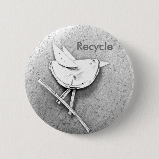 Gerecycelter Vogel Button (Vorderseite)