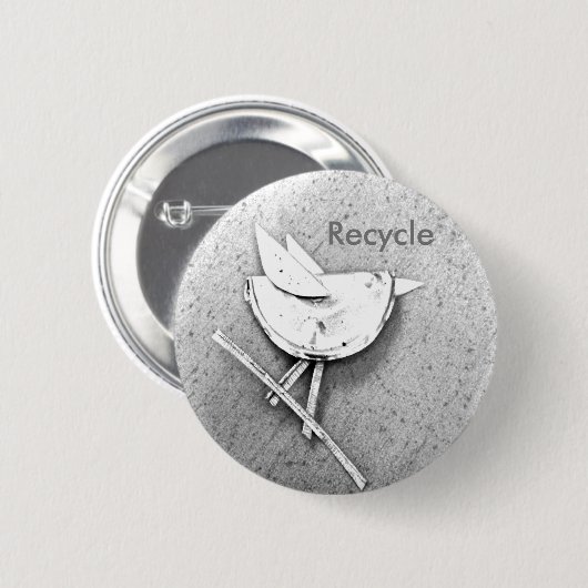 Gerecycelter Vogel Button (Vorne & Hinten)