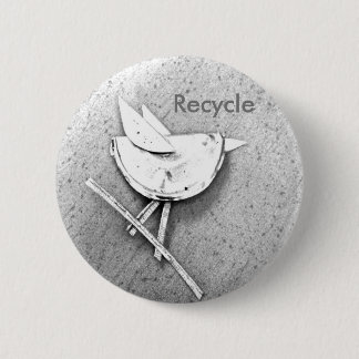 Gerecycelter Vogel Button