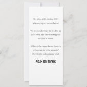 Geregistreerd partnerschap kaart tekst save the date (Rückseite)