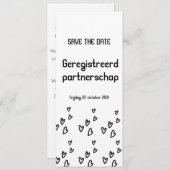 Geregistreerd partnerschap kaart tekst save the date (Vorne/Hinten)