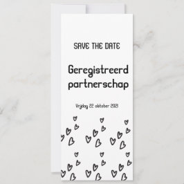 Geregistreerd partnerschap kaart tekst save the date