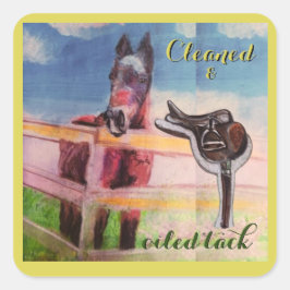 gereinigter und gekochter Haufen Quadratischer Aufkleber