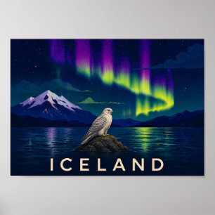 Gereizter Falke Aurora Island Wandkunst-Druck Poster