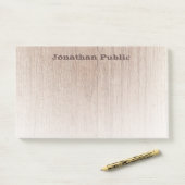 Gereiztes Textholz aussehen Elegante Vorlage Moder Post-it Klebezettel (Auf Schreibtisch)