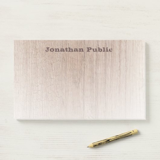 Gereiztes Textholz aussehen Elegante Vorlage Moder Post-it Klebezettel (Auf Schreibtisch)