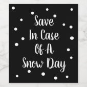 Gerettet bei Schneeweinetikett Weinetikett (Einzelnes Label)