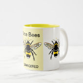 Gerettet Bienen - Tierschutzkrieger - Gelb Zweifarbige Tasse (VorderseiteRechts)