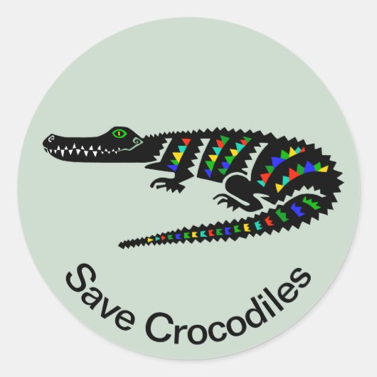 Gerettet CROCODILES Conservation- Wildlife - USA - Runder Aufkleber (Vorderseite)