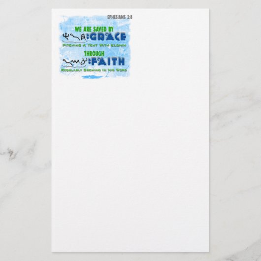 Gerettet durch Anmut durch Glauben Briefpapier (Vorderseite)