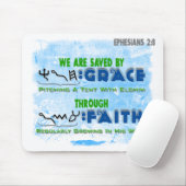 Gerettet durch Anmut durch Glauben Mousepad (Mit Mouse)