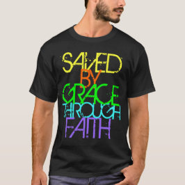 Gerettet durch Anmut durch Glauben-Neon-T - Shirt