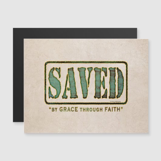 Gerettet durch Anmut Magnetkarte (Vorne/Hinten)