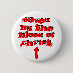 Gerettet durch das Blut Christi Button