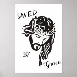 Gerettet durch die Gnade Gottes Jesus SVG Poster
