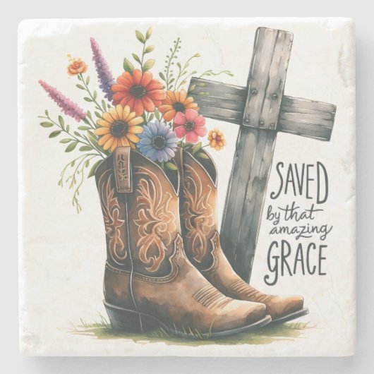 Gerettet durch diese Phantastische Anmut Steinuntersetzer (Vorderseite)