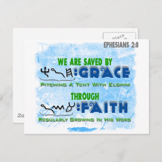 Gerettet durch Gnade durch den Glauben Postkarte (Vorne/Hinten)