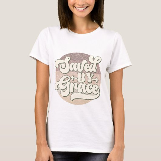 Gerettet durch Gnade Jesus T-Shirt (Vorderseite)