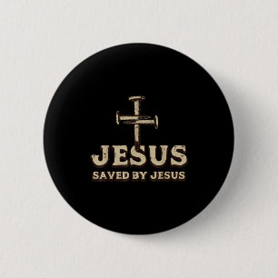 Gerettet durch Jesu Kreuz Christlich Religiöser Go Button