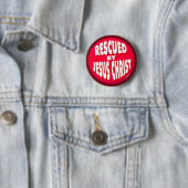 Gerettet durch Jesus Christus Button (Beispiel)