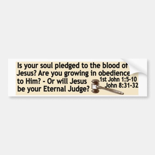 Gerettet durch Jesus oder ist er Ihr Richter Autoaufkleber (Vorne)