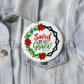 Gerettet durch Seinen grauen Weihnachtskranz Button (Beispiel)
