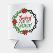 Gerettet durch Seinen grauen Weihnachtskranz Dosenkühler (Vorderseite)