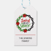 Gerettet durch Seinen grauen Weihnachtskranz Geschenkanhänger (Vorderseite)