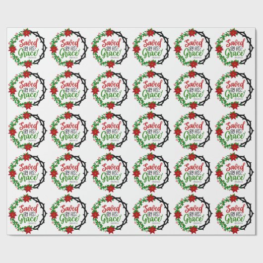 Gerettet durch Seinen grauen Weihnachtskranz Geschenkpapier (Flach)