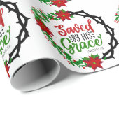 Gerettet durch Seinen grauen Weihnachtskranz Geschenkpapier (Rolleneckpunkt)