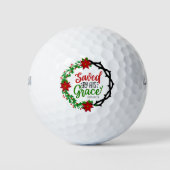 Gerettet durch Seinen grauen Weihnachtskranz Golfball (Vorderseite)