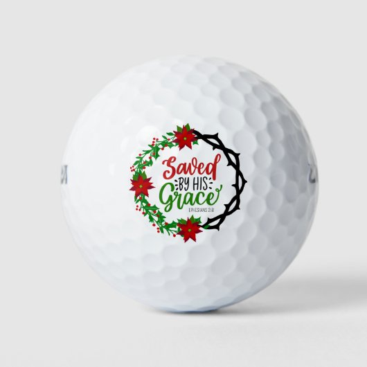 Gerettet durch Seinen grauen Weihnachtskranz Golfball (Vorderseite)