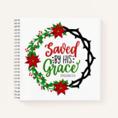 Gerettet durch Seinen grauen Weihnachtskranz Notizblock (Vorderseite)