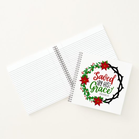 Gerettet durch Seinen grauen Weihnachtskranz Notizblock (Innenseite)