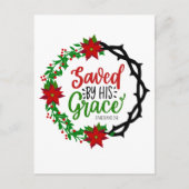 Gerettet durch Seinen grauen Weihnachtskranz Postkarte (Vorderseite)