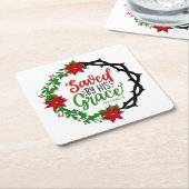 Gerettet durch Seinen grauen Weihnachtskranz Rechteckiger Pappuntersetzer (angewinkelt)