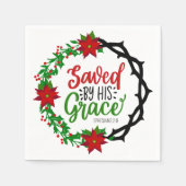 Gerettet durch Seinen grauen Weihnachtskranz Serviette (Vorderseite)