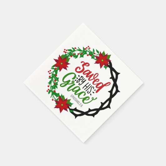 Gerettet durch Seinen grauen Weihnachtskranz Serviette (Ecke)