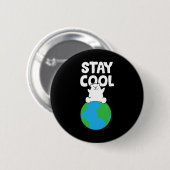Gerettet Eisbär Bleibe Coole Erwärmung Polar Button (Vorne & Hinten)