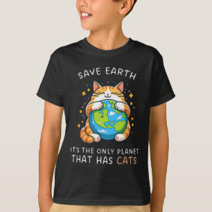 Gerettet Erde Es ist der einzige Planet, der Katze T-Shirt