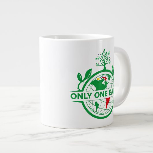 Gerettet Erde Rette Leben Jumbo-Tasse (Vorderseite Rechts)