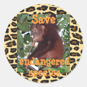 Gerettet gefährdete Tierarten Runder Aufkleber