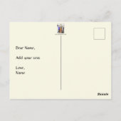 Gerettet, hellgelbe Postkarte (Rückseite)