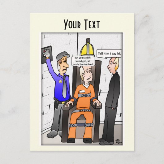 Gerettet, hellgelbe Postkarte (Vorderseite)