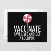 Gerettet Impfstoffe erhalten einen Lollipop-Impfst Postkarte (Vorne/Hinten)