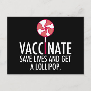 Gerettet Impfstoffe erhalten einen Lollipop-Impfst Postkarte