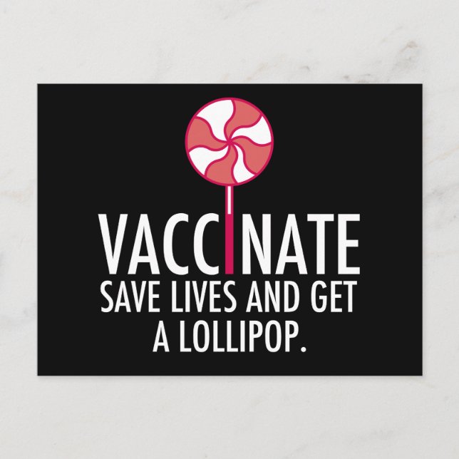 Gerettet Impfstoffe erhalten einen Lollipop-Impfst Postkarte (Vorderseite)