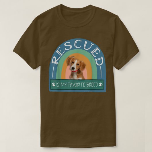 gerettet ist mein Lieblingshund Adoptiert Hund T-Shirt (Design vorne)