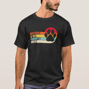 Gerettet ist meine Lieblingsrasse Retro Pfote Tier T-Shirt