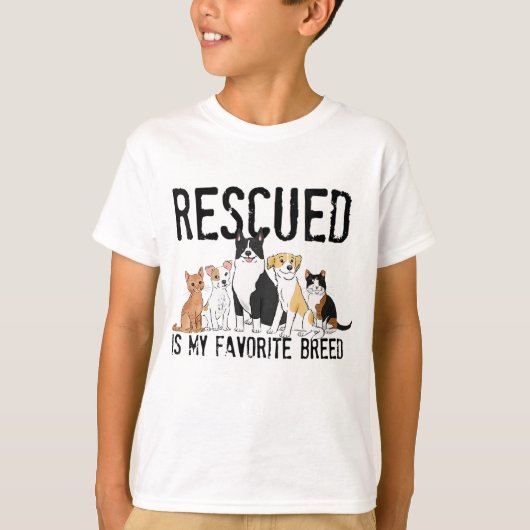 gerettet ist meine Lieblingszucht, Adoptier nicht  T-Shirt (Vorderseite)